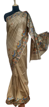 Pure Tussar Silk print saree